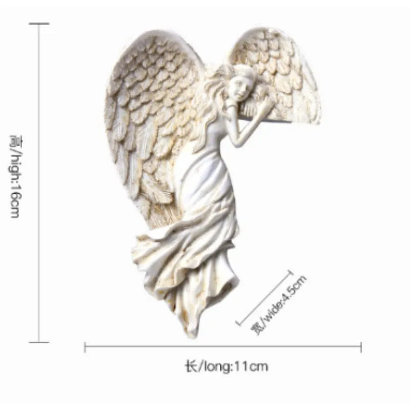 AngelGlow - White winged angel decor
