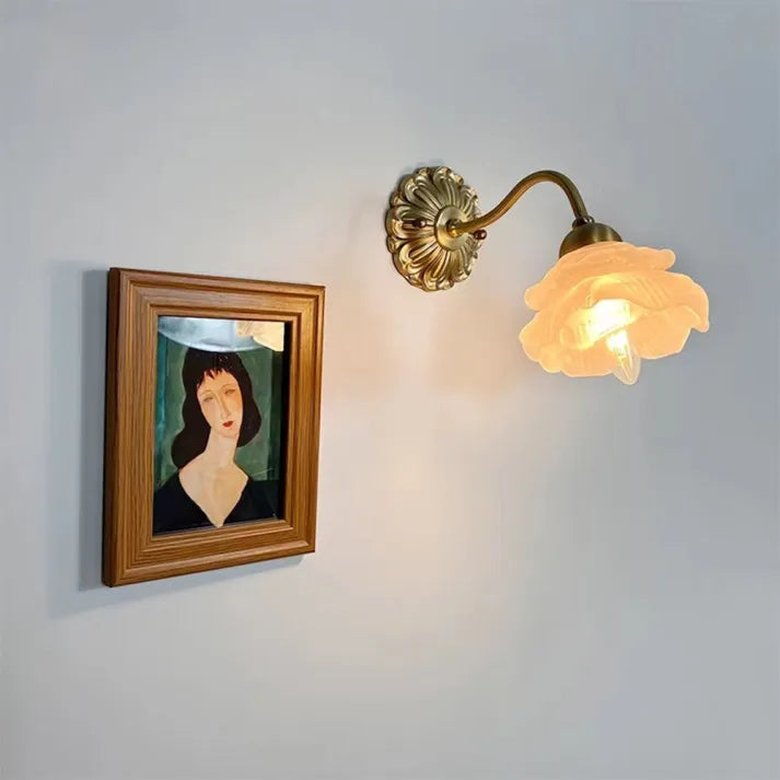 BlossomGlow | Vintage copper petal wall light