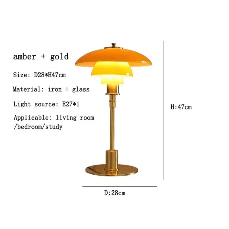 VintageRadiance - LED glass table lamp for reading