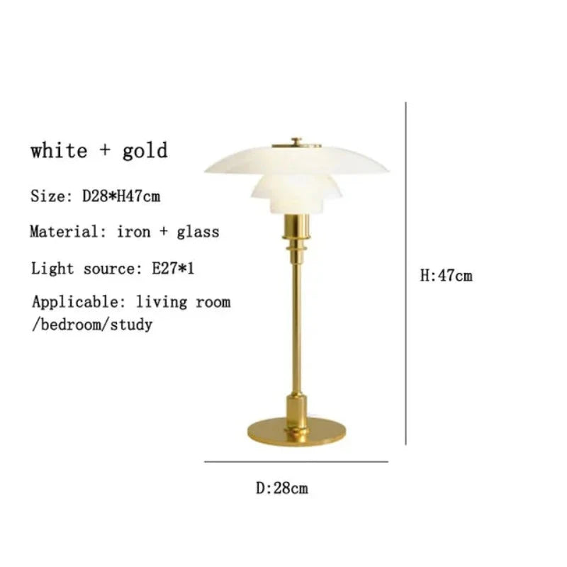 VintageRadiance - LED glass table lamp for reading