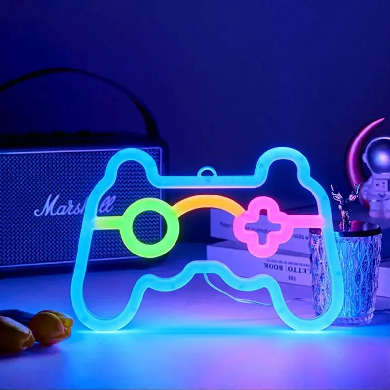 Neon joystick - emblem of the console