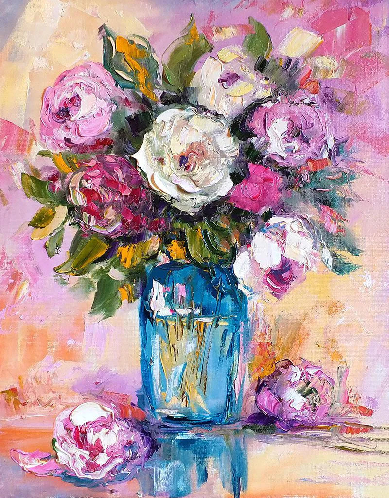BloomCanvas | Colorful flower oil paintings