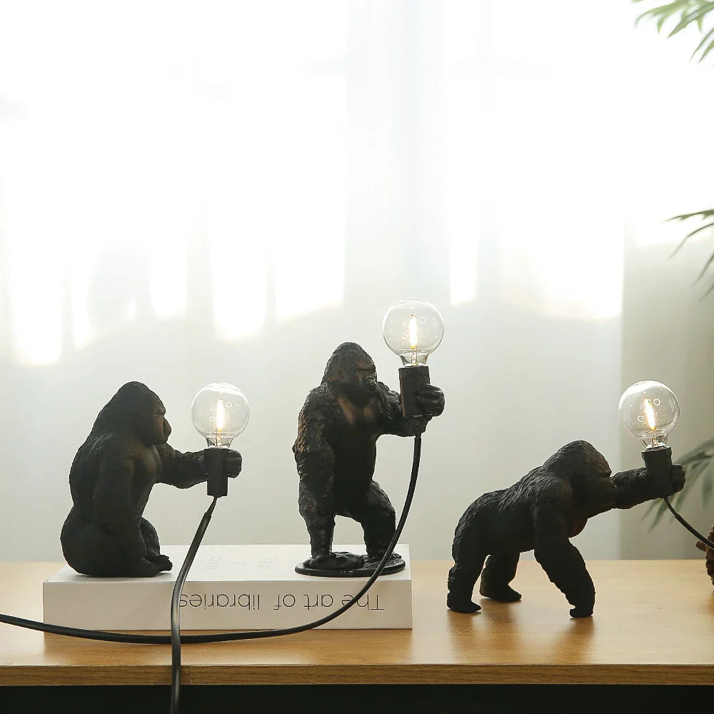 Gorilla Glow - Gorilla animal table lamp