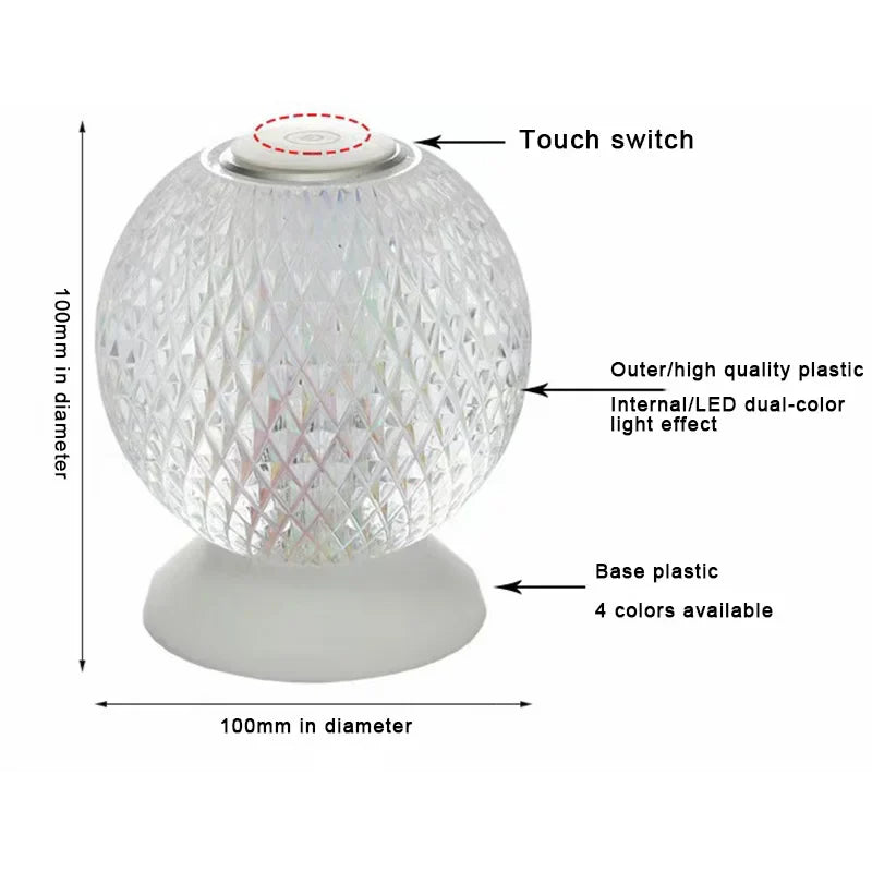 ModCrystal - Modern cordless crystal table lamp