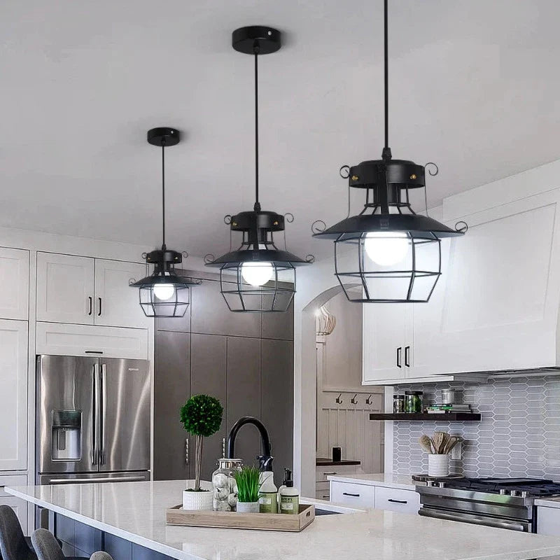 AntiqueCage - Industrial pendant ceiling light