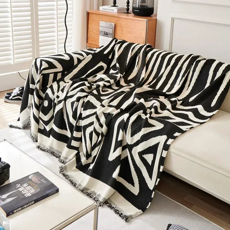 BohoChenille | Sofa blanket with tassels