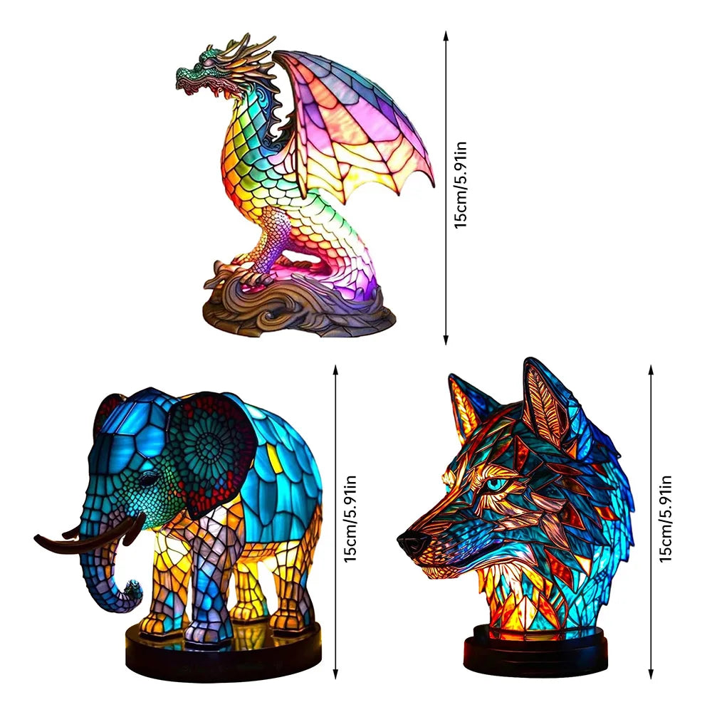 AnimalLustre | Animal stained glass lamp