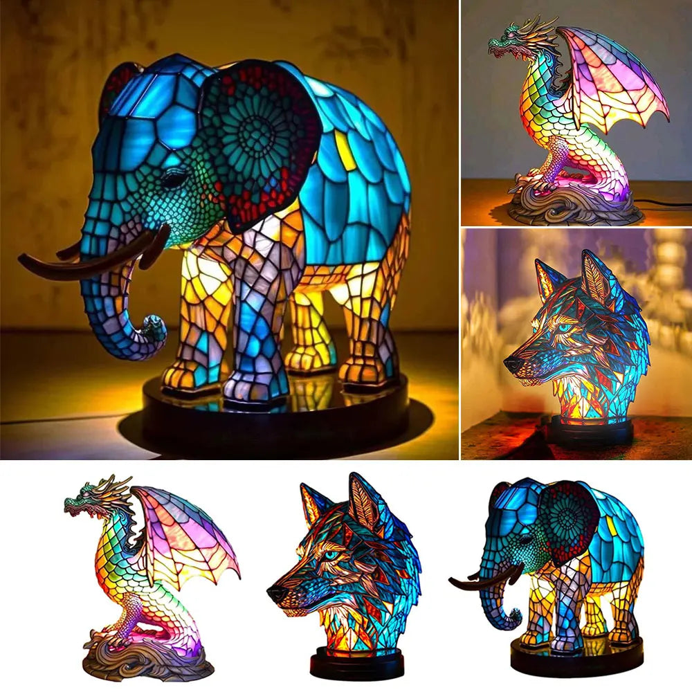 AnimalLustre | Animal stained glass lamp