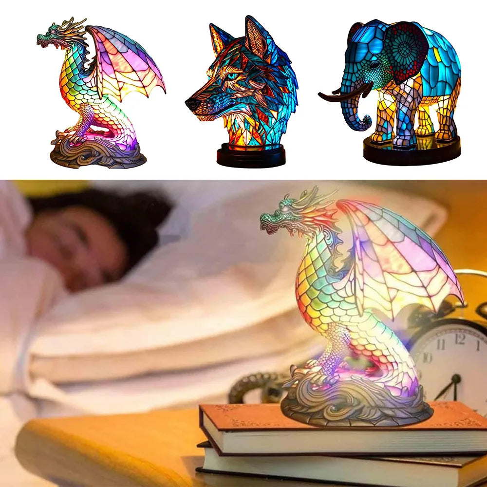 AnimalLustre | Animal stained glass lamp