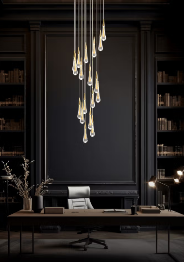 Indra crystal drop chandelier