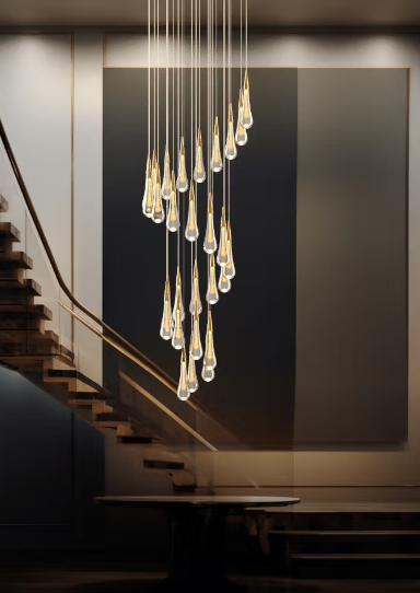 Indra crystal drop chandelier