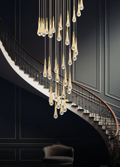 Indra crystal drop chandelier