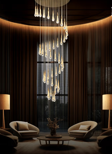 Indra crystal drop chandelier