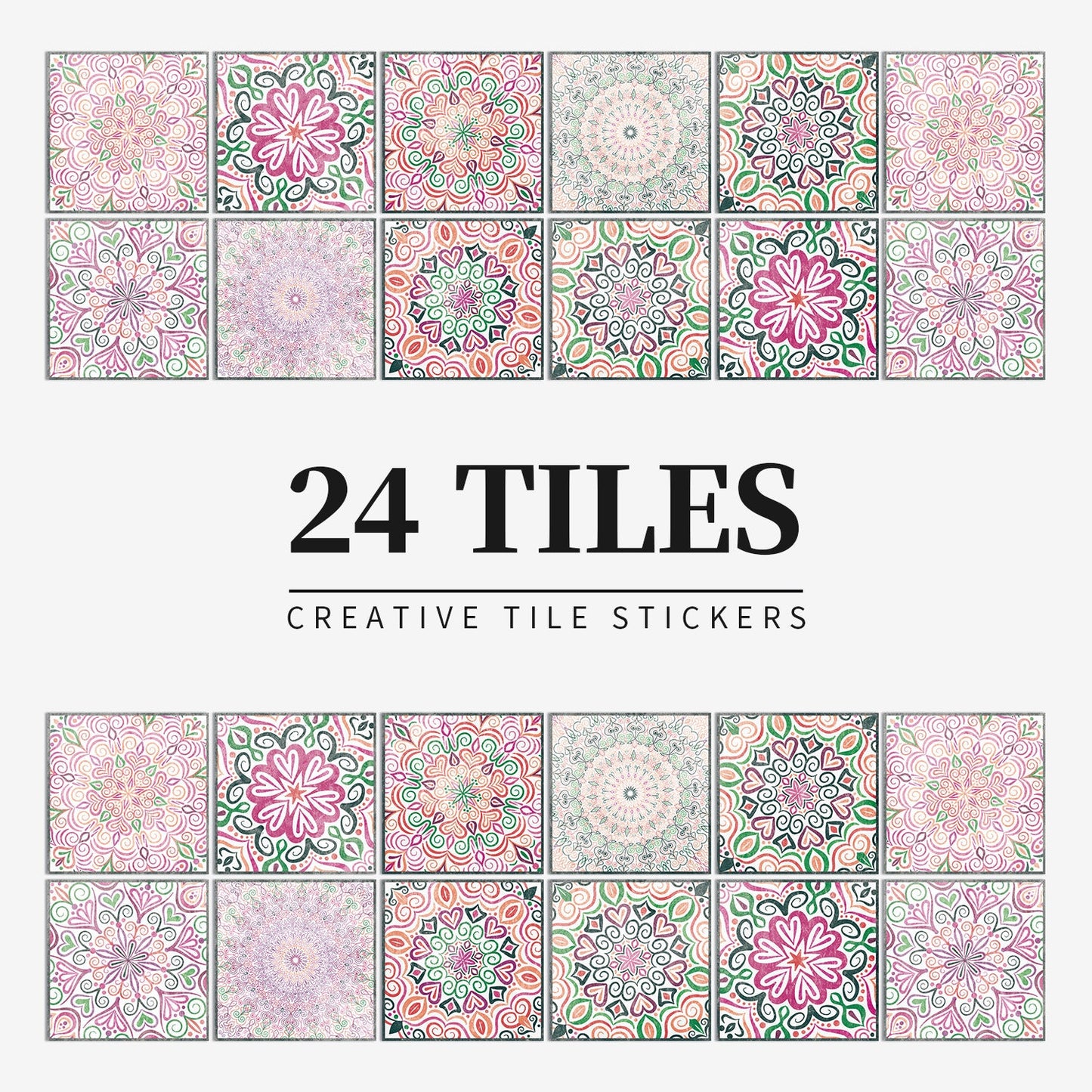 24 pieces European mandala tile
