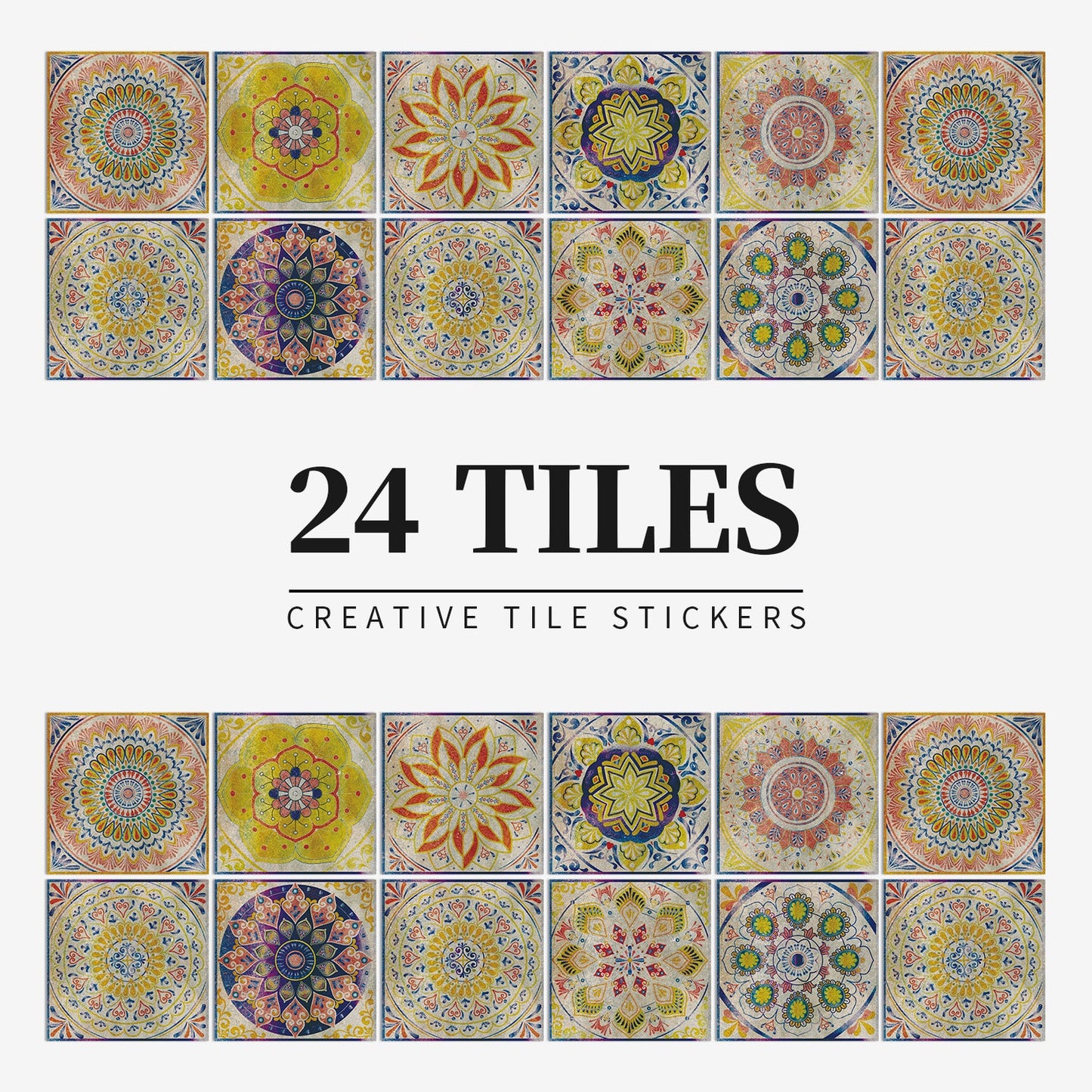 24 pieces European mandala tile