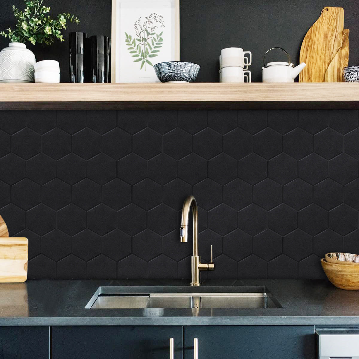10 pieces of large hexagonal wallpaper