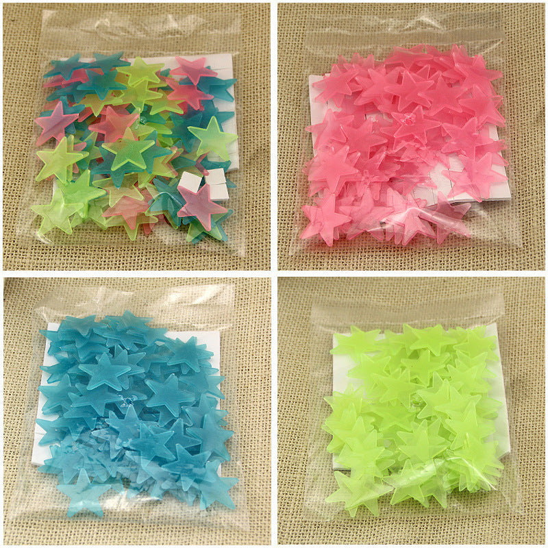 100 pieces 3d stars glow in the dark wall stickers