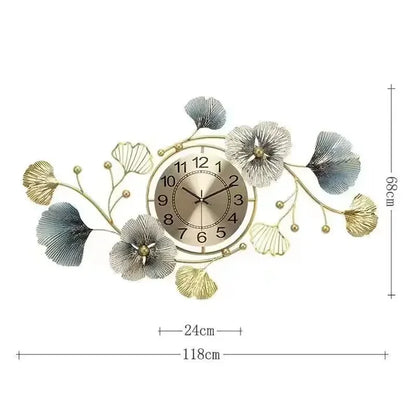 BlossomElegance - Floral Luxury wall clock