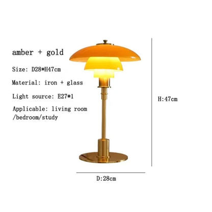 VintageRadiance - LED glass table lamp for reading