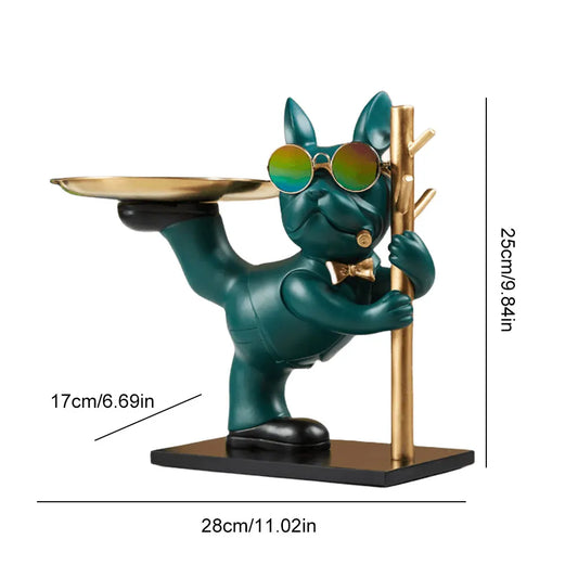 BarkBlend - Dog statue Decorative metal tray