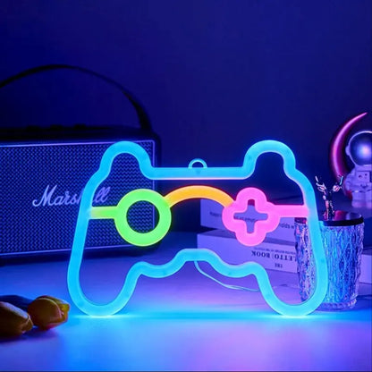 Neon joystick - emblem of the console