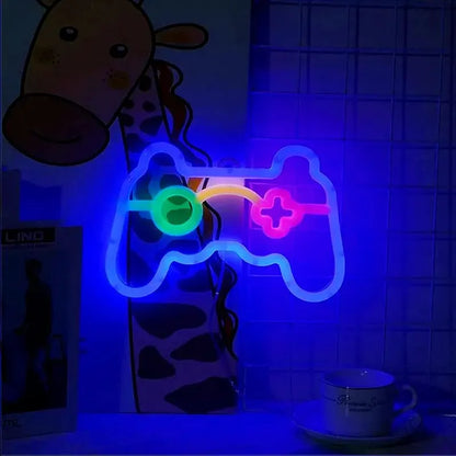 Neon joystick - emblem of the console