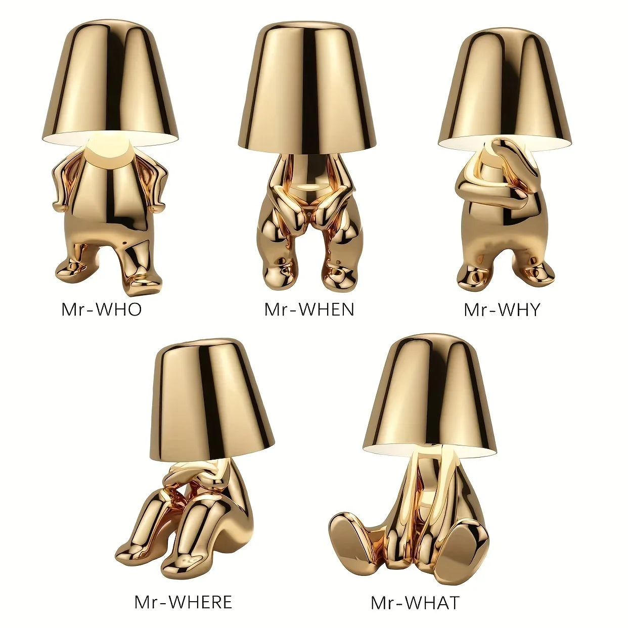 GoldenGrace - Golden statue table lamp
