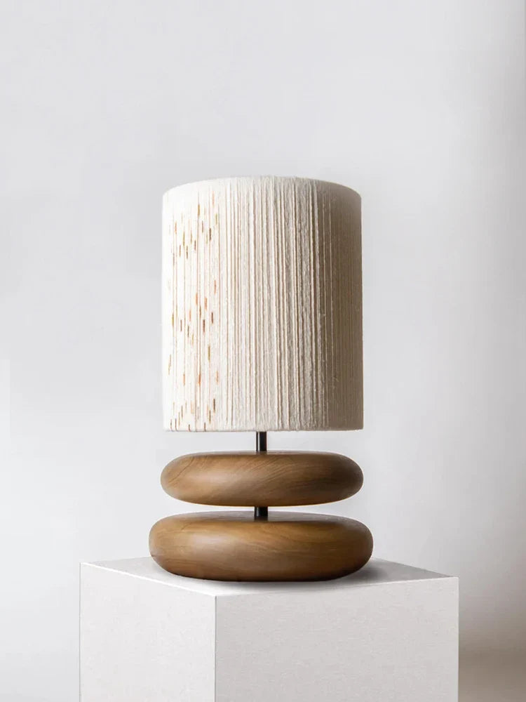 RusticTwine - Wickerwork walnut table lamp