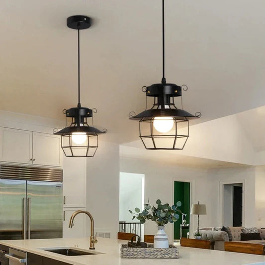 AntiqueCage - Industrial pendant ceiling light