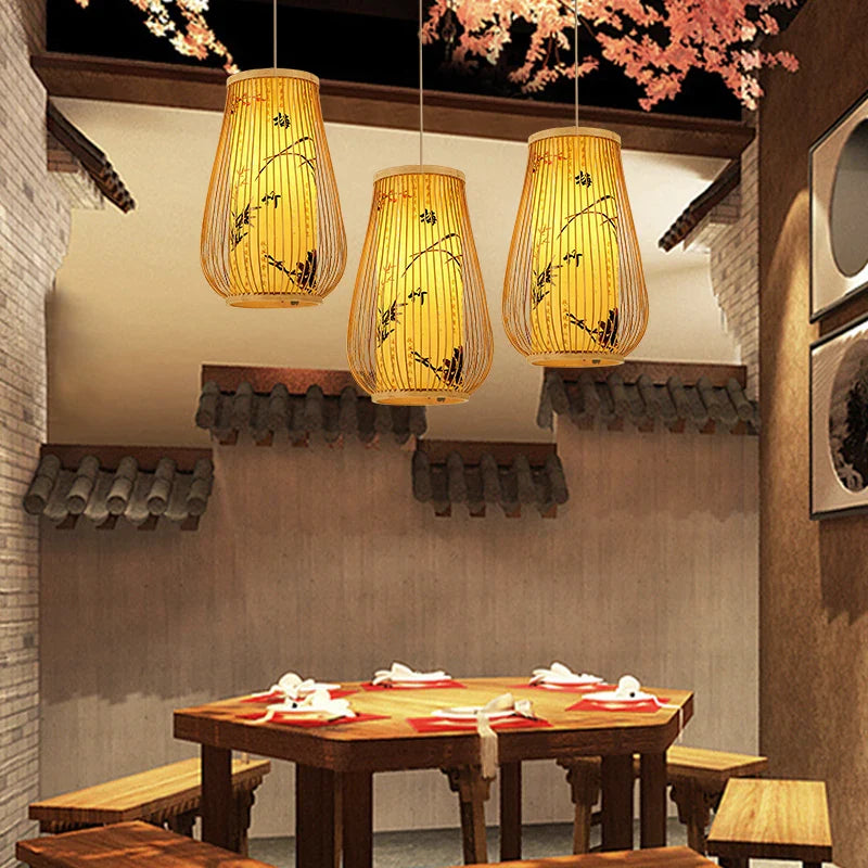BambooHarmony | Serene pendant light for tea rooms