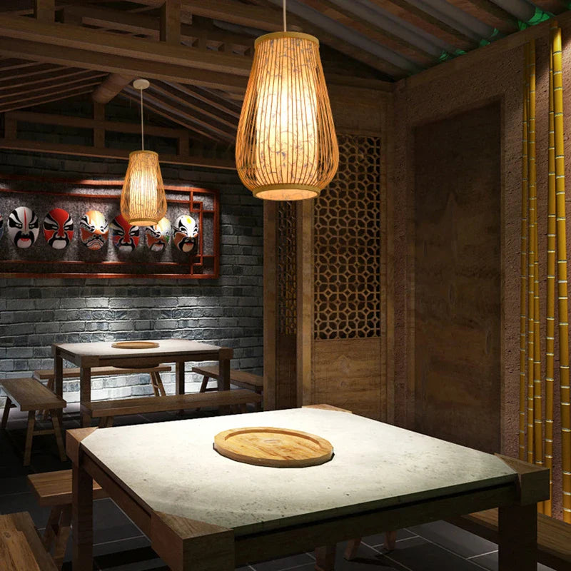 BambooHarmony | Serene pendant light for tea rooms