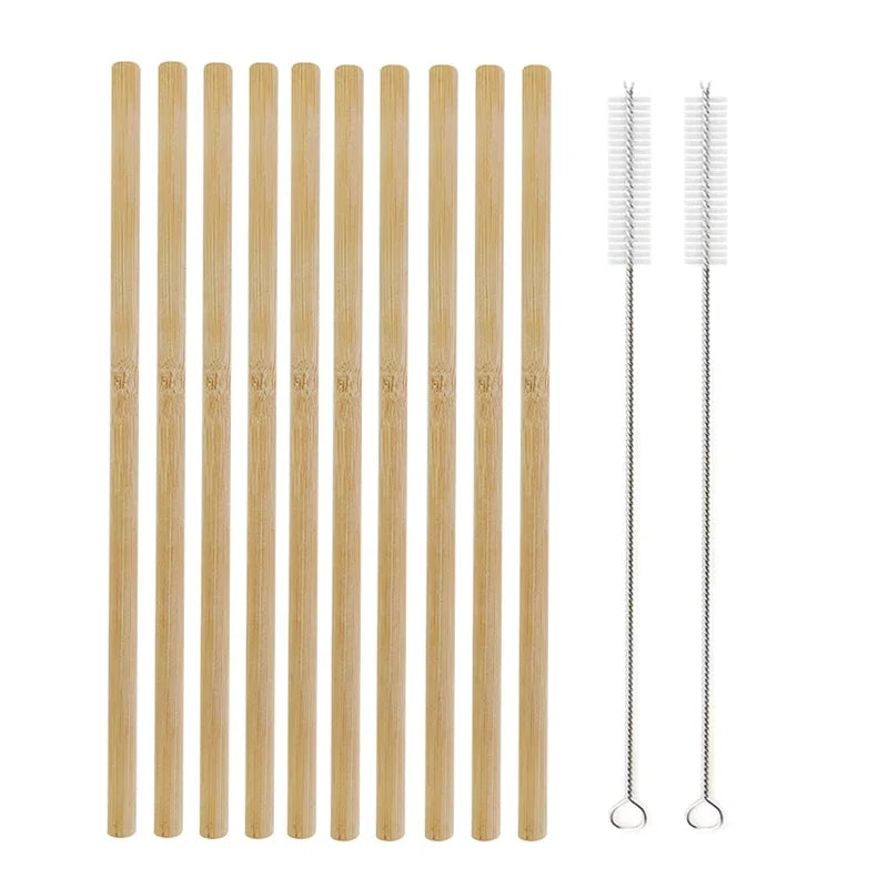 BambooGlow | Natural party straws with cleaning brush