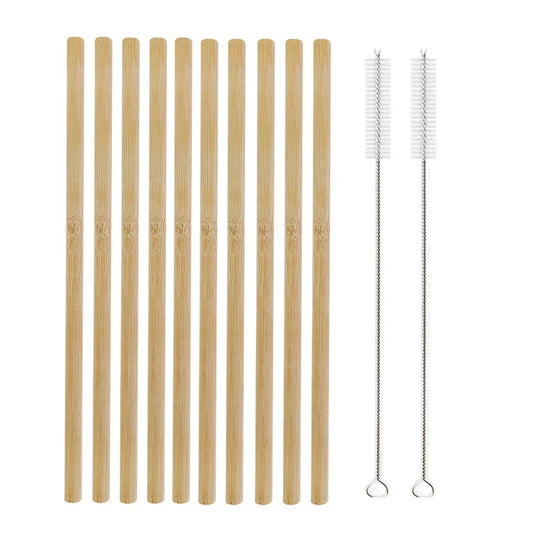 BambooGlow | Natural party straws with cleaning brush
