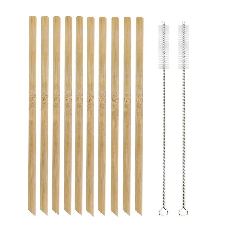 BambooGlow | Natural party straws with cleaning brush