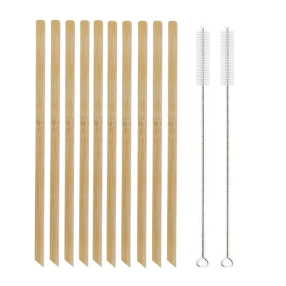 BambooGlow | Natural party straws with cleaning brush