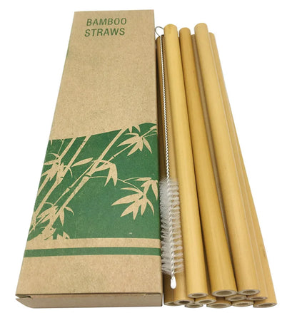 BambooCheers | Natural Bamboo Straws Set with Eco Cleaning Brush