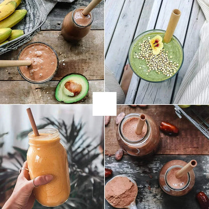 BambooGlow | Natural party straws with cleaning brush