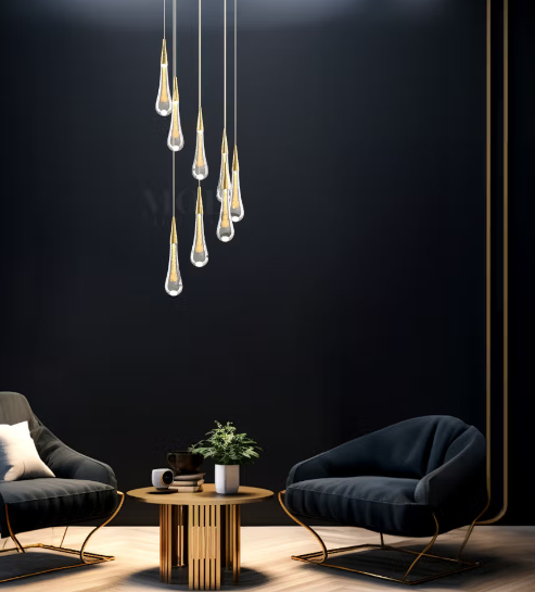 Indra crystal drop chandelier