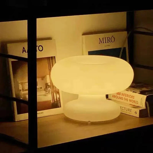 SleekCircle - White glass lamp