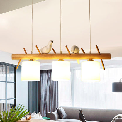 BirdNest - Natural wood chandelier