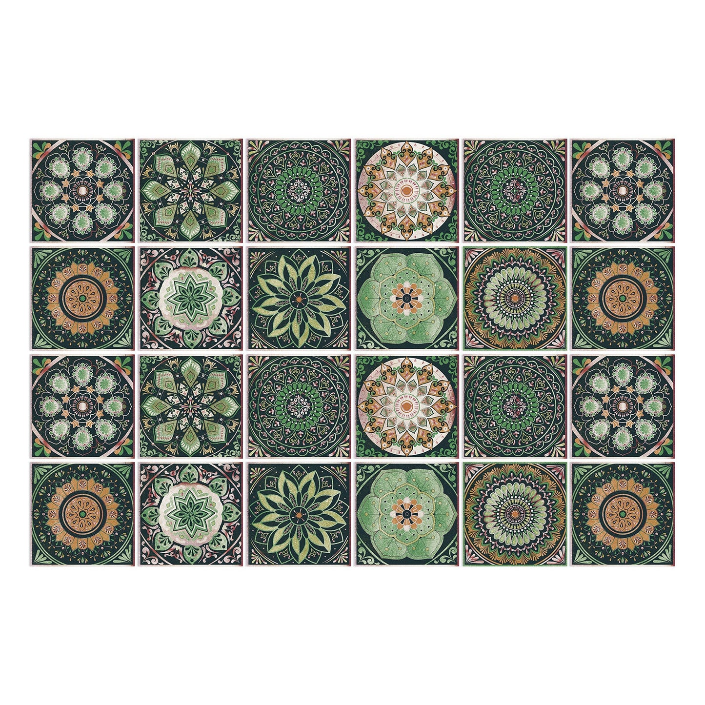 24 pieces European mandala tile
