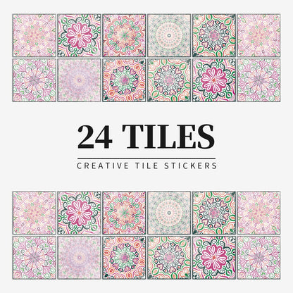 24 pieces European mandala tile