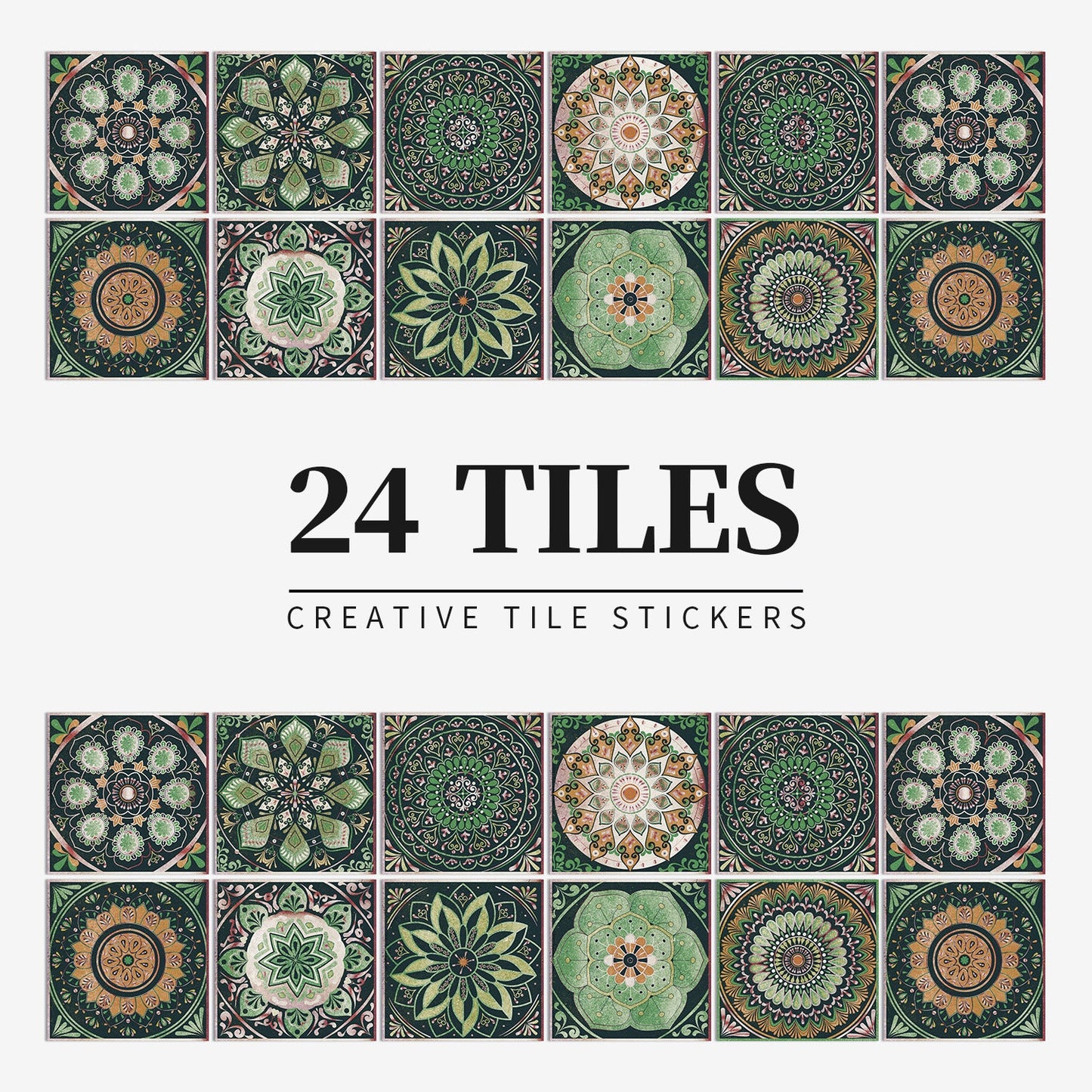 24 pieces European mandala tile