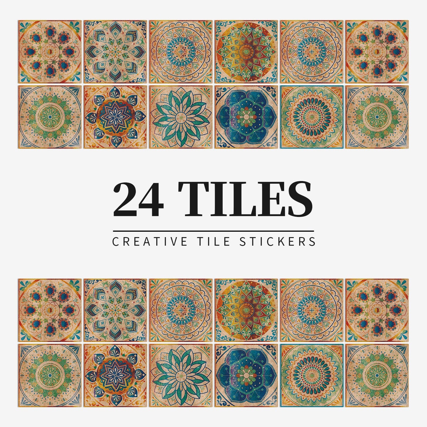 24 pieces European mandala tile