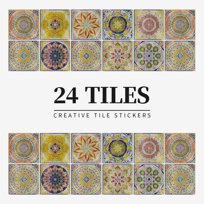 24 pieces European mandala tile