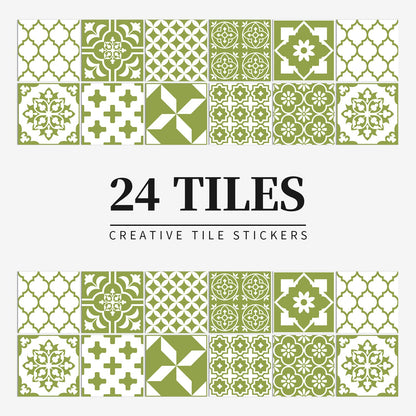 24 pieces European mandala tile
