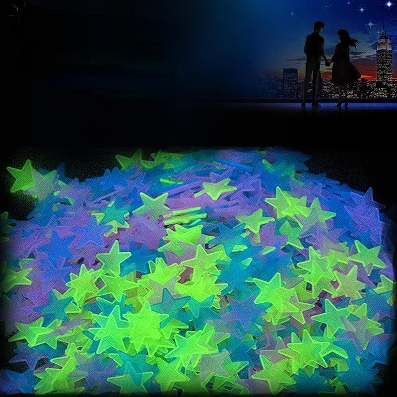 100 pieces 3d stars glow in the dark wall stickers