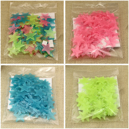 100 pieces 3d stars glow in the dark wall stickers