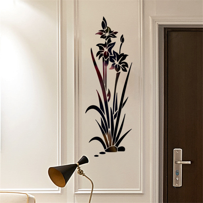 3D wall sticker flower crystal grass