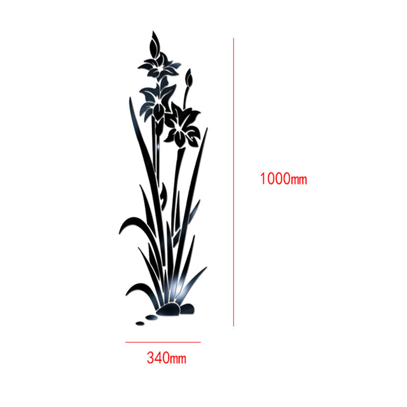 3D wall sticker flower crystal grass